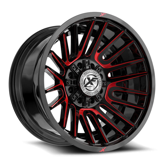 XF Off-Road XF-234 22x12 -44 8x165.1/8x170 Gloss Black & Red Machined XF-234221281651170-44BMR