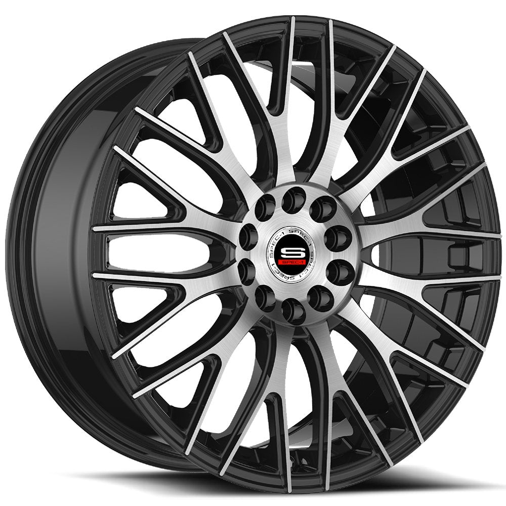 Spec-1 SP-55 18x8 38 4x100/4x114.3 Gloss Black & Machined SP-551880938BM