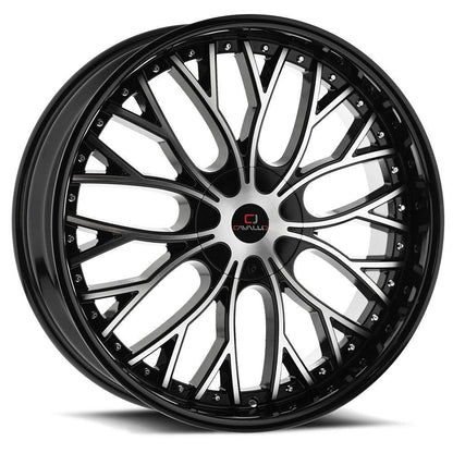 CAVALLO CLV-33 22X8.5 38 5X112/5X114.3 GLOSS BLACK & MACHINED