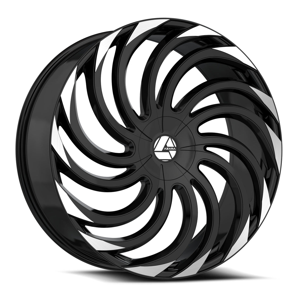 AZARA AZA-534 30X9.5 15 BLANK GLOSS BLACK & MACHINED