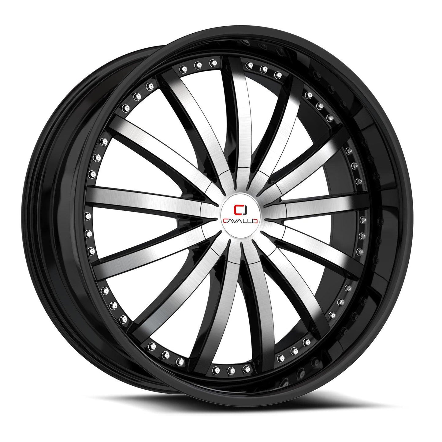 CAVALLO CLV-53 20X8.5 35 5X112/5X114.3 GLOSS BLACK & MACHINED