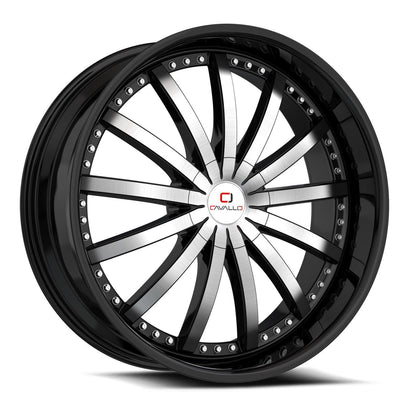 CAVALLO CLV-53 20X8.5 35 5X112/5X114.3 GLOSS BLACK & MACHINED