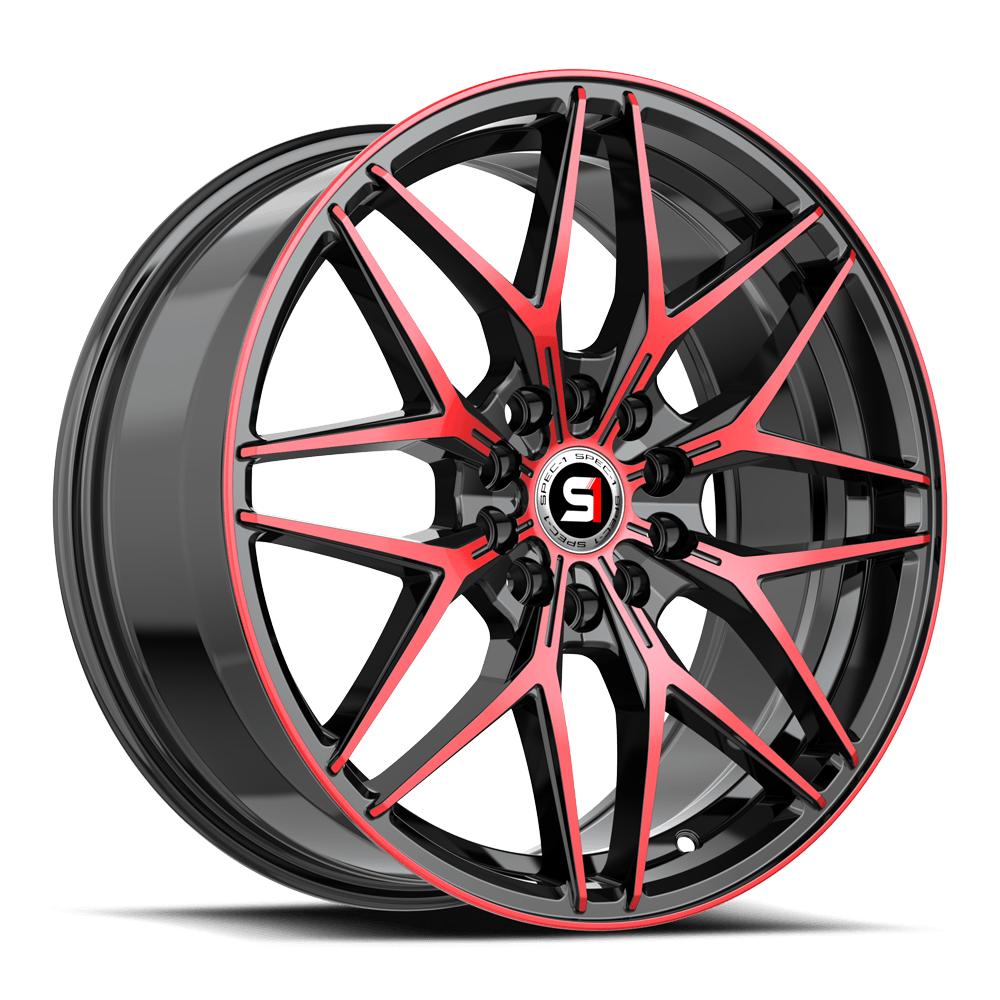 Spec-1 SP-60 17x7.5 42 4x100/4x114.3 Gloss Black & Red Machined SP-601775942BMR
