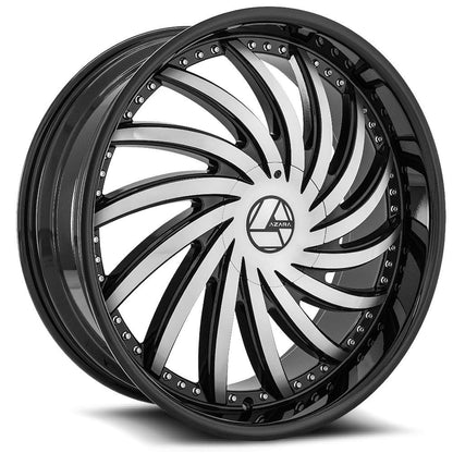 AZARA AZA-508 26X9.5 15 BLANK GLOSS BLACK & MACHINED