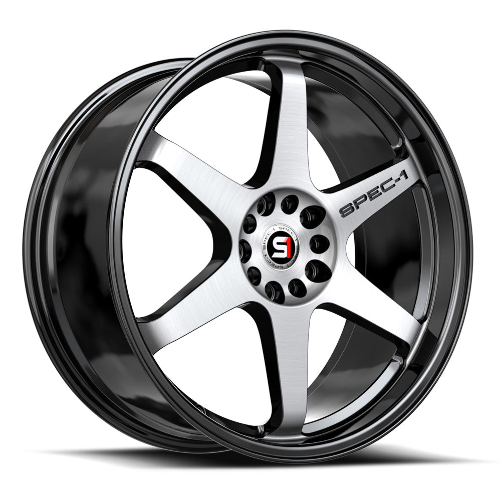 Spec-1 SPT-33 18x9.5 42 Blank 4x/5x Gloss Black & Machined SPT-331895BL42BM