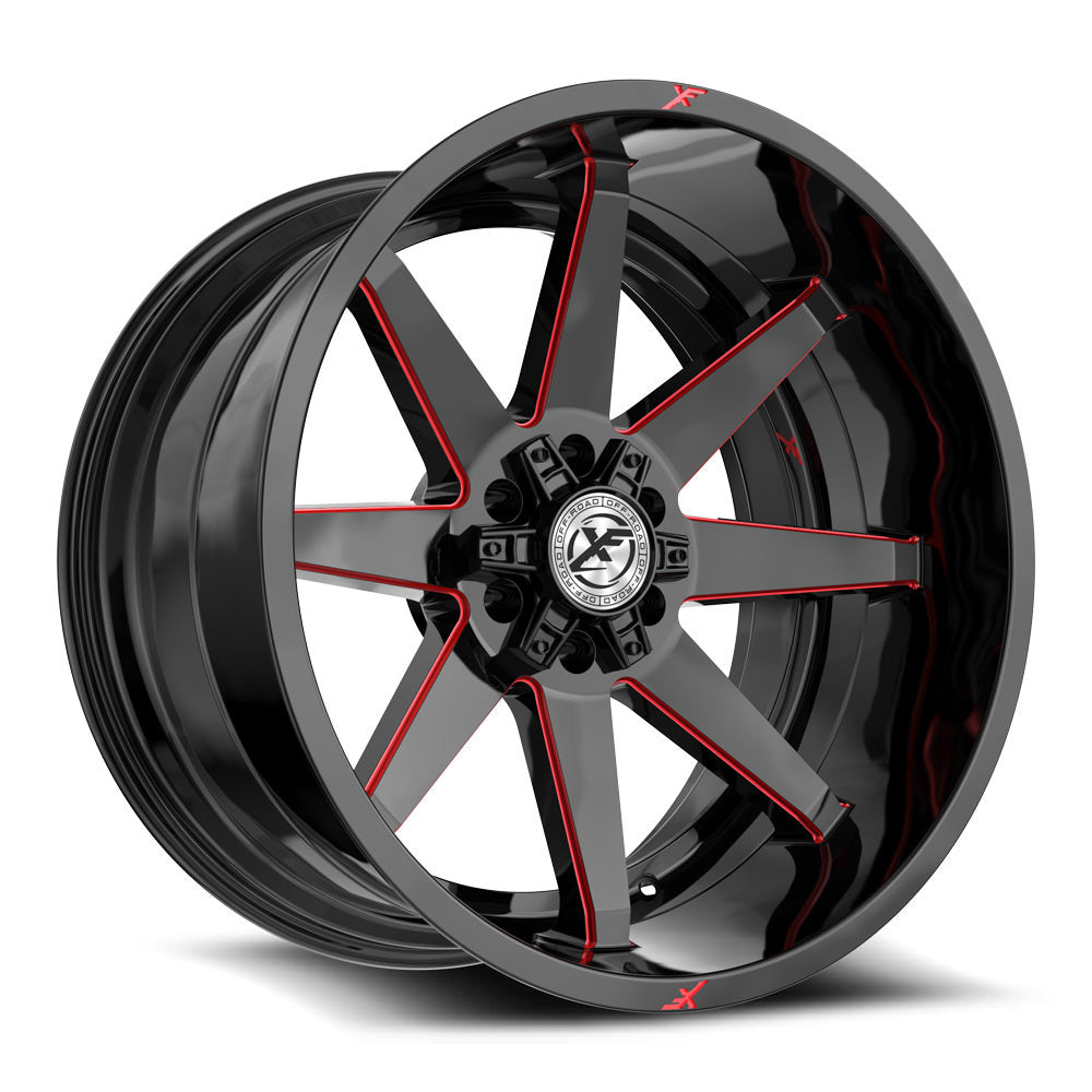 XF Off-Road XF-236 20x9 0 6x135/6x139.7 Gloss Black & Red Milled XF-236209061351397+0GBRM