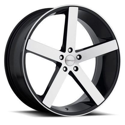 CAVALLO CLV-5 22X9 35 5X112 GLOSS BLACK & MACHINED