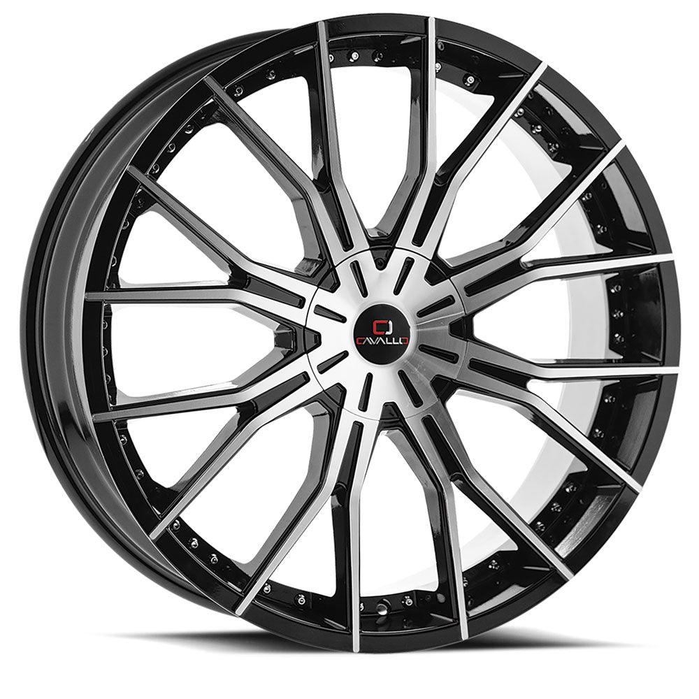 CAVALLO CLV-36 24X9 18 BLANK GLOSS BLACK & MACHINED