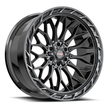 VORTEK VRP-503 20X9 0 5X139.7/5X150 BLACK DIAMOND CUT RING WITH DARK TINT