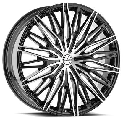 AZARA AZA-522 22X8.5 38 5X112/5X114.3 GLOSS BLACK & MACHINED