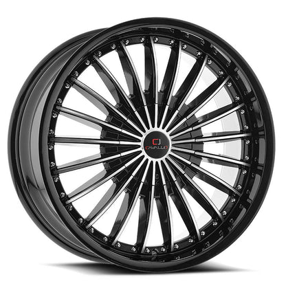 CAVALLO CLV-32 18X8 35 4X100/4X114.3 GLOSS BLACK & MACHINED