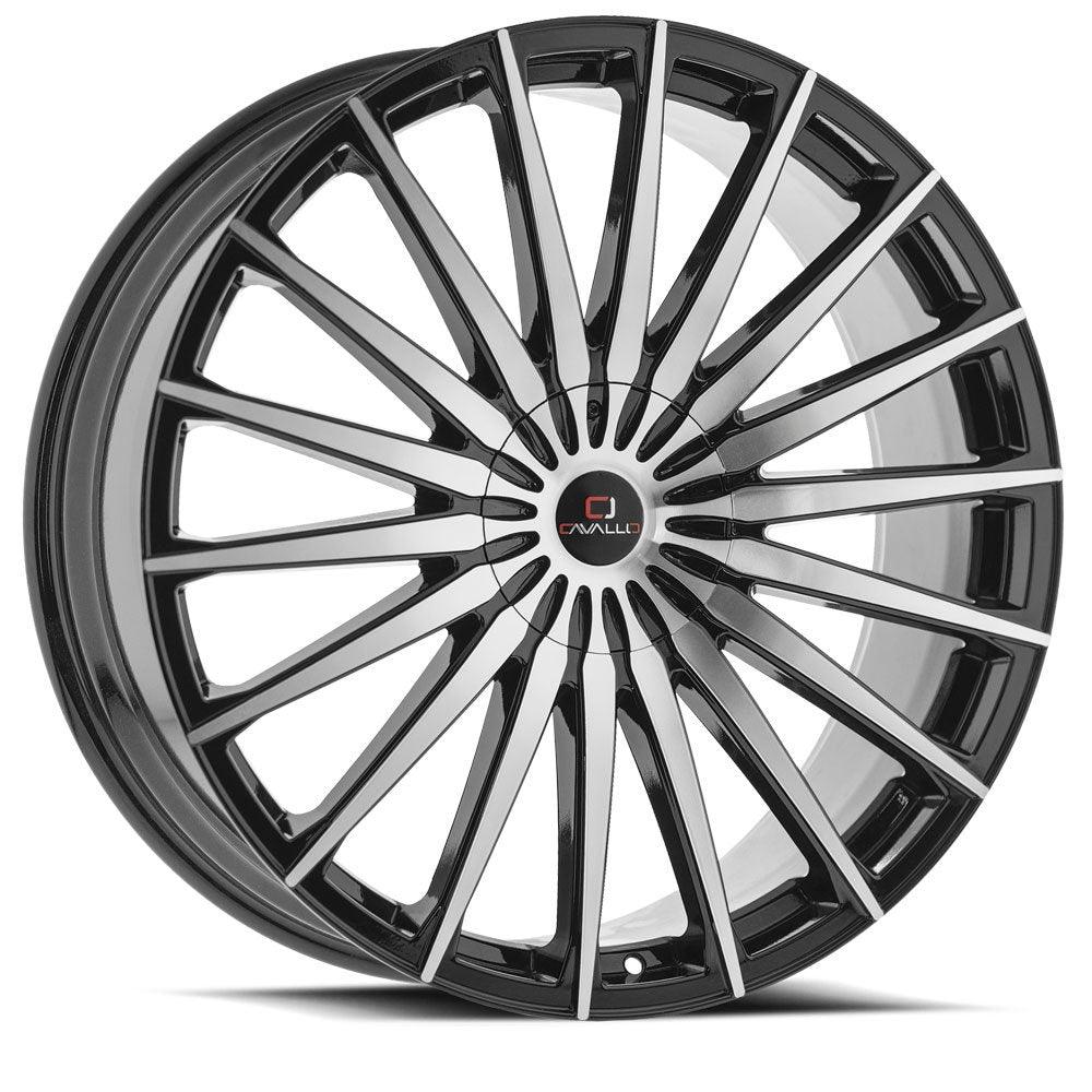 CAVALLO CLV-34 22X9.5 25 6X135/6X139.7 GLOSS BLACK & MACHINED