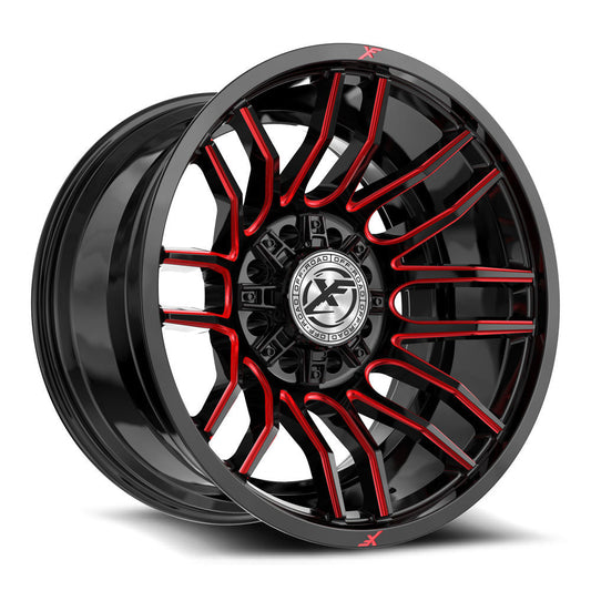 XF Off-Road XF-232 20x10 -12 8x165.1/8x180 Gloss Black & Red Milled XF-232201081651180-12GBRM