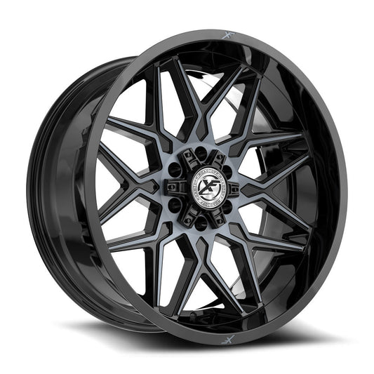 XF Off-Road XF-238 22x10 -24 6x135/6x139.7 Gloss Black & Machined Titanium Double Dark Tint XF-238221061351397-24BMTDT