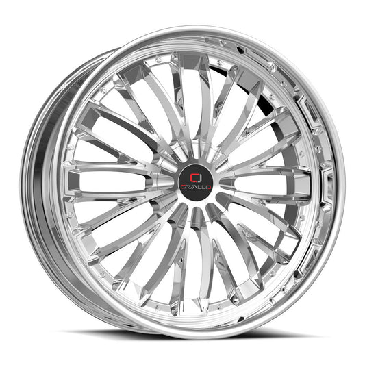 Cavallo CLV-42 22x9.5 18 Blank 5x/6x Nano Chrome CLV-422295BLANK+18NC
