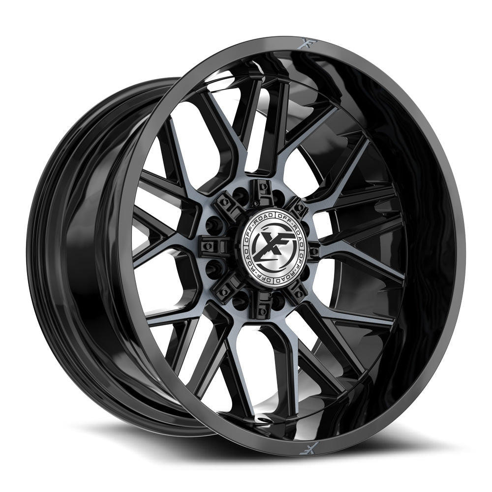 XF Off-Road XF-235 20x10 -24 8x165.1/8x170 Gloss Black & Machined Titanium Double Dark Tint XF-235201081651170-24BMTDT