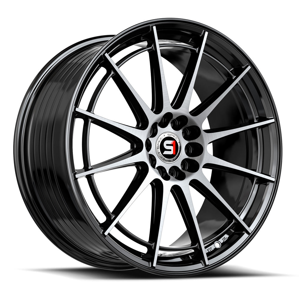 Spec-1 SP-64 18x9 38 4x100/4x114.3 Gloss Black & Machined SP-64189938BM