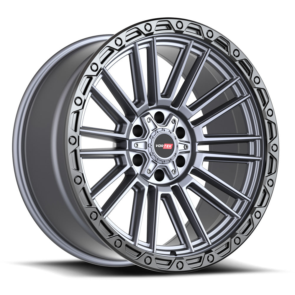 Vortek VRT-604 20x9.5 -18 5x127/5x139.7 Matte Titanium With Black Bead Ring 604209543-18MTBR