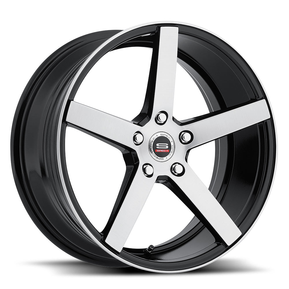 Spec-1 SP-36 20x9.5 42 Blank 5x Gloss Black & Brushed SP3620954042GBU