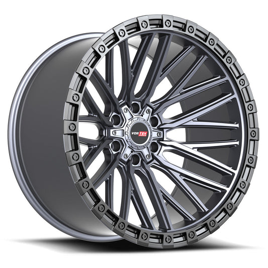 Vortek VRT-608 20x12 -44 6x135/6x139.7 Matte Titanium With Black Bead Ring 608201257-44MTBR