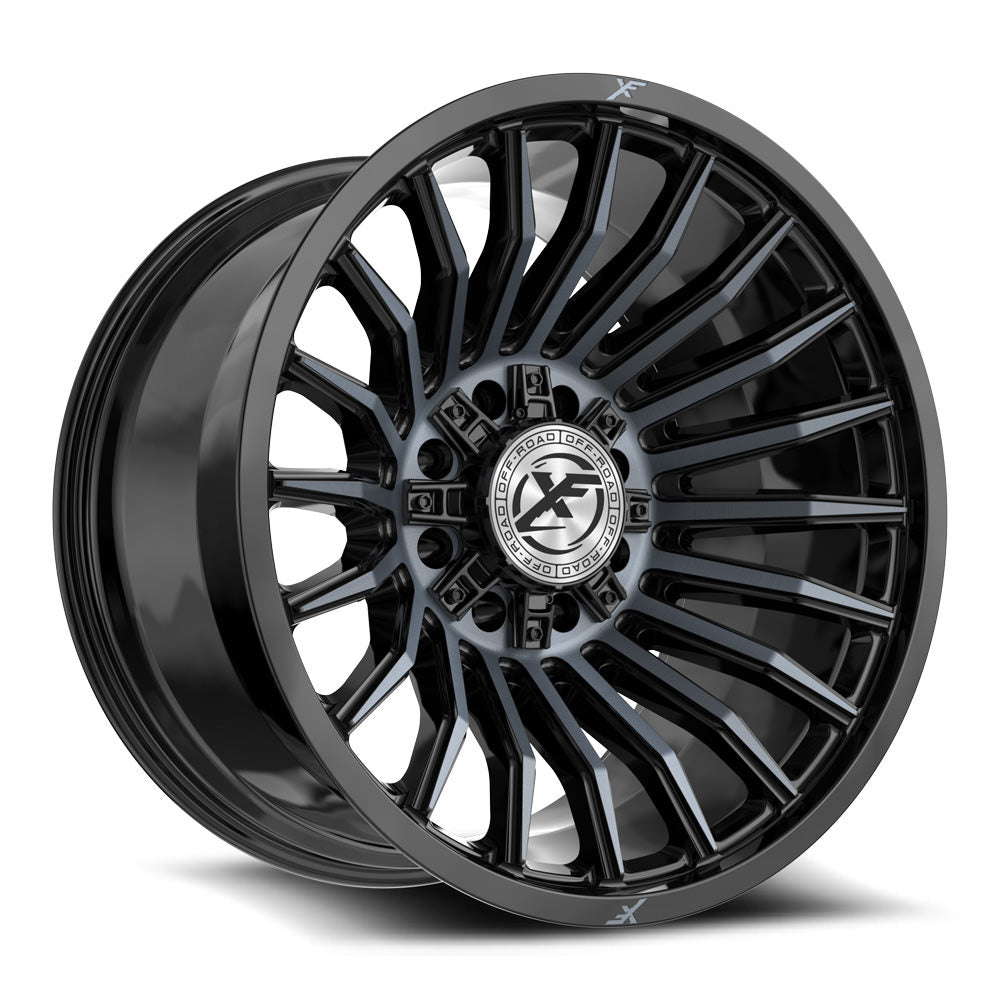 XF Off-Road XF-231 22x12 -44 8x165.1/8x180 Gloss Black & Machined Titanium Double Dark Tint XF-231221281651180-44BMTDT