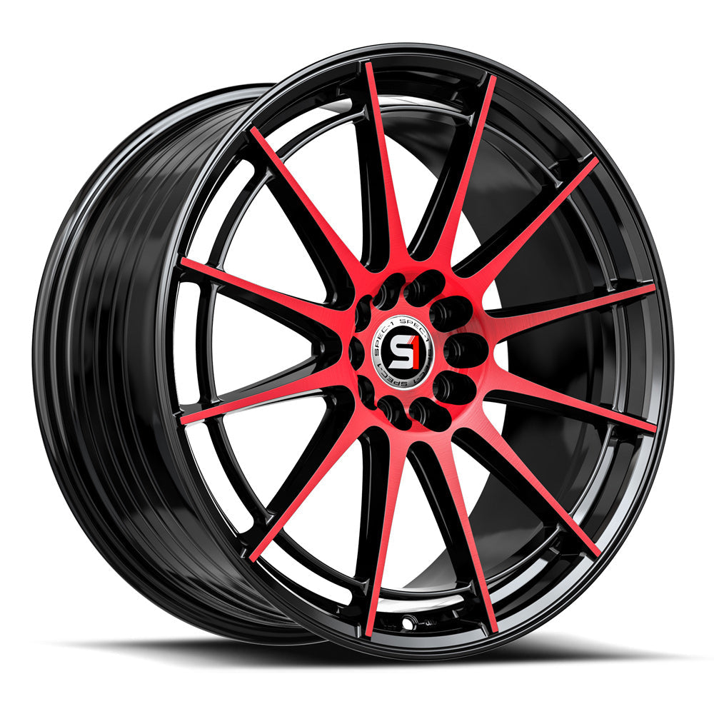 Spec-1 SP-64 17x8 42 5x100/5x114.3 Gloss Black & Red Machined SP-641782342BMR