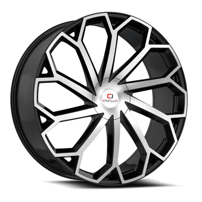 CAVALLO CLV-51 18X8 35 5X112/5X114.3 GLOSS BLACK & MACHINED
