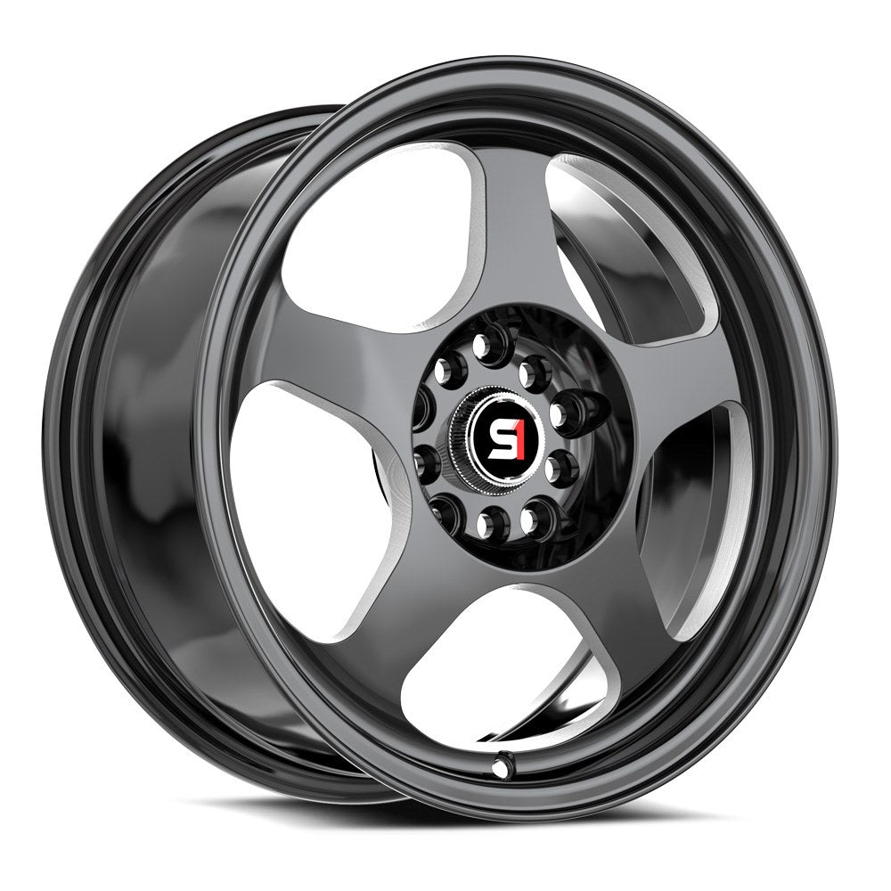 Spec-1 SPT-36 16x7 30 4x100/4x114.3 Gloss Black & Milled SPT-36167930GBM