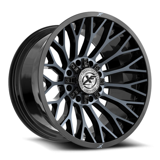 XF Off-Road XF-237 24x12 -44 8x165.1/8x170 Gloss Black & Machined Titanium Double Dark Tint XF-237241281651170-44BMTDT