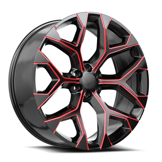 O.E. REVOLUTION G-09 26X10 24 6X139.7 GLOSS BLACK & RED MILLED