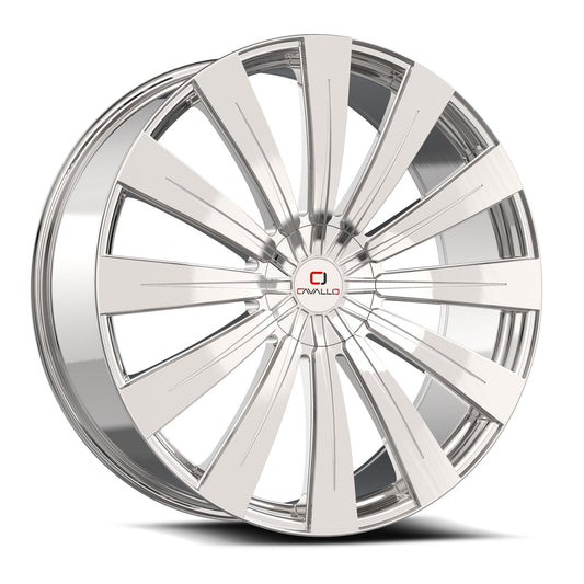 Cavallo CLV-49 22x9.5 15 Blank 5x/6x Nano Chrome CLV-492295BLANK+15NC