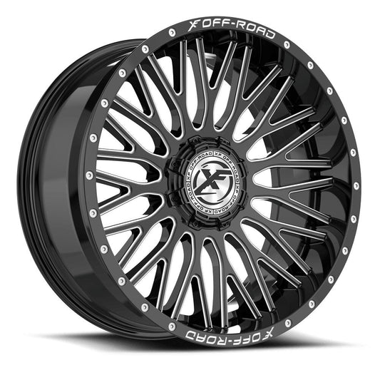 XF Off-Road XF-241 20x10 -12 6x135/6x139.7 Gloss Black & Milled XF-241201057-12GBM-V