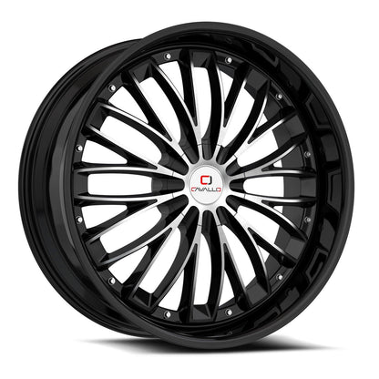 CAVALLO CLV-42 22X9.5 25 6X135/6X139.7 GLOSS BLACK & MACHINED