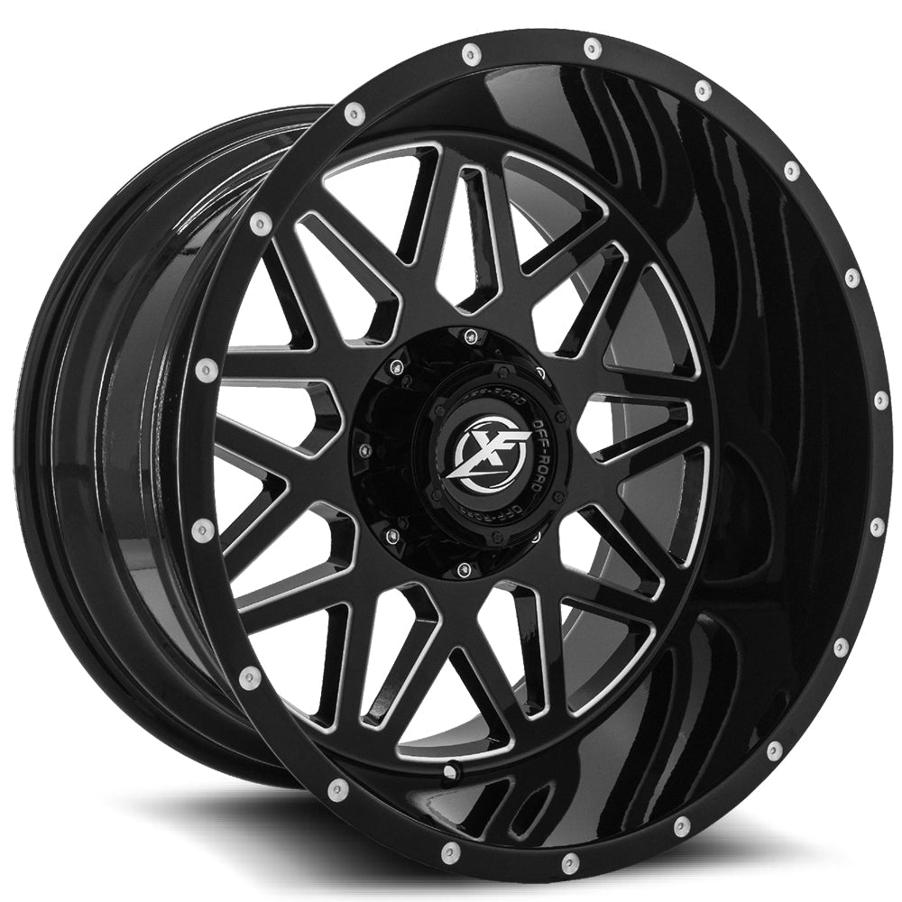 XF Off-Road XF-211 20x12 -44 Blank 5x/6x Gloss Black & Milled XF-21120125X6XBL-44GBM