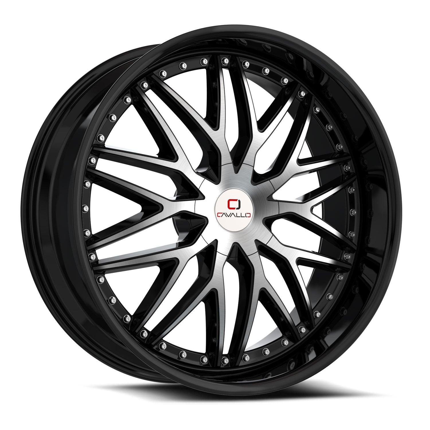 CAVALLO CLV-46 22X9.5 25 6X135/6X139.7 GLOSS BLACK & MACHINED