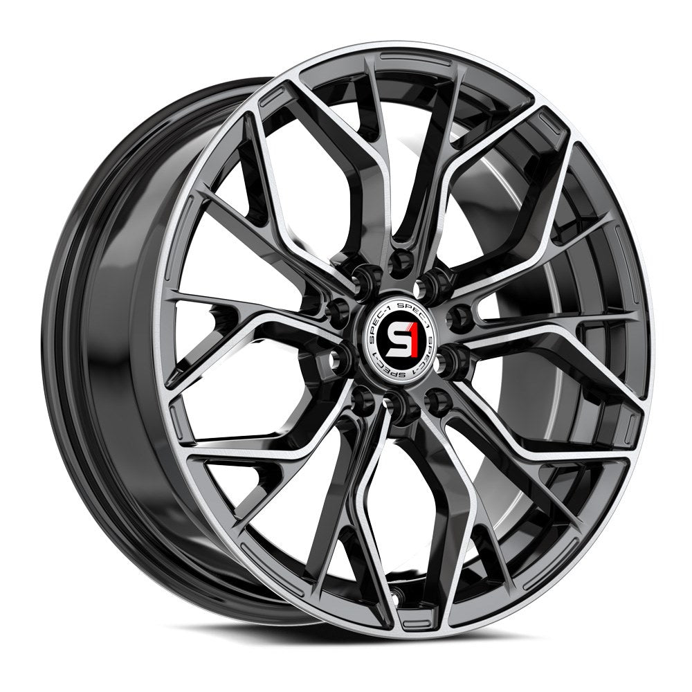 Spec-1 SP-76 16x6.5 20 5x100/5x114.3 Gloss Black & Machined SP-7616652320BM