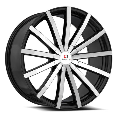 CAVALLO CLV-52 18X8 35 4X100/4X114.3 GLOSS BLACK & MACHINED