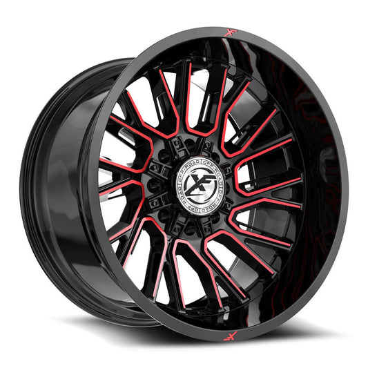 XF Off-Road XF-230 20x10 -12 8x165.1/8x170 Gloss Black & Red Machined XF-230201081651170-12BMR