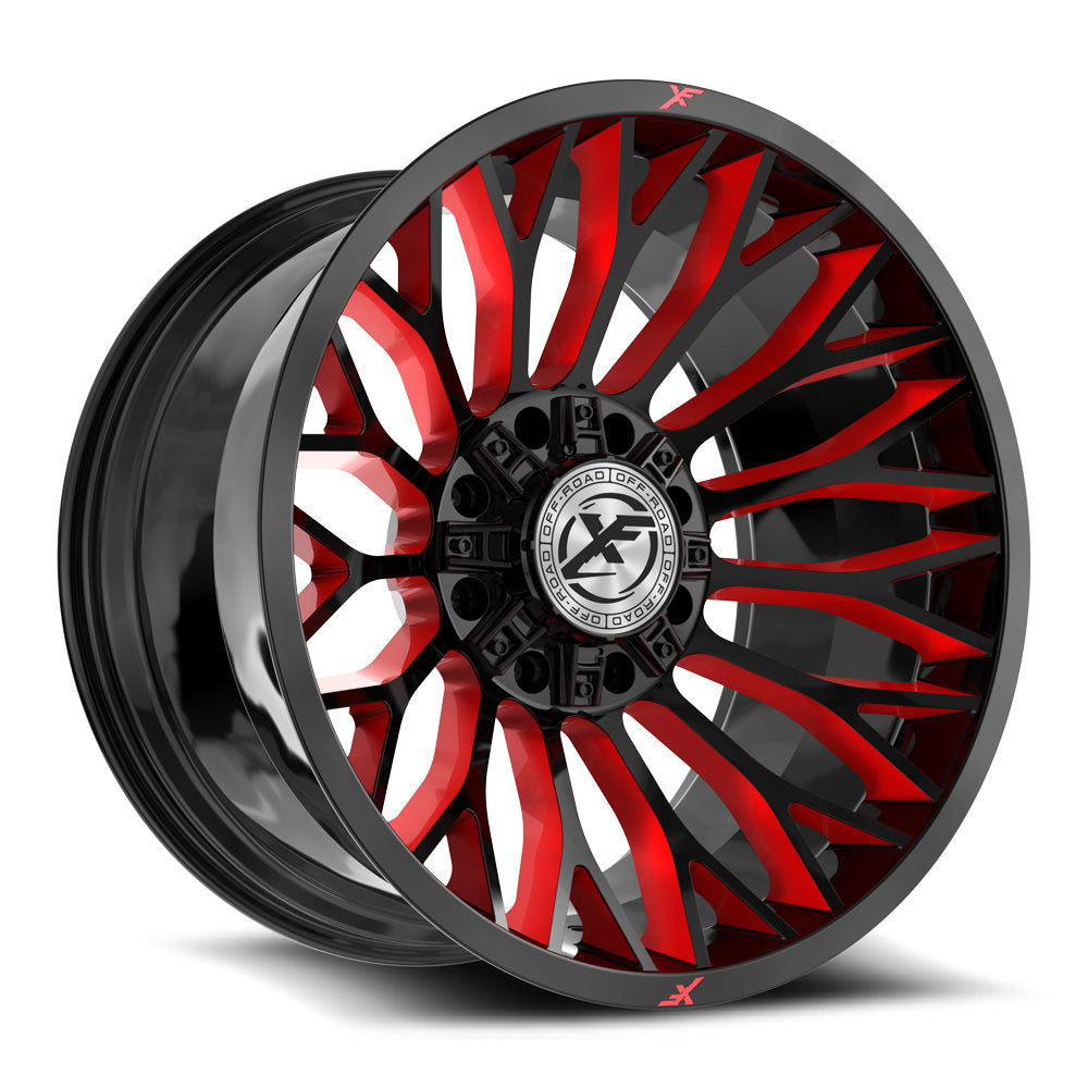 XF Off-Road XF-237 26x14 -76 8x165.1/8x170 Gloss Black & Red Milled XF-237261481651170-76GBRM