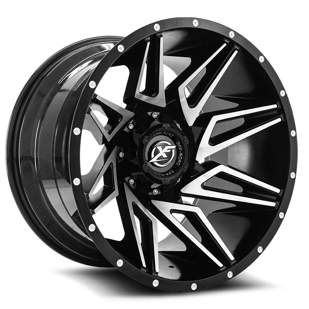 XF OFF-ROAD XF-218 20X9 12 5X127/5X139.7 GLOSS BLACK & MACHINED