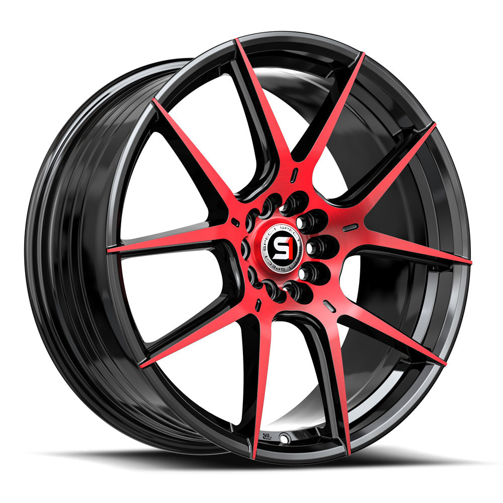 Spec-1 SP-71 17x8 42 4x100/4x114.3 Gloss Black & Red Machined SP-71178942BMR