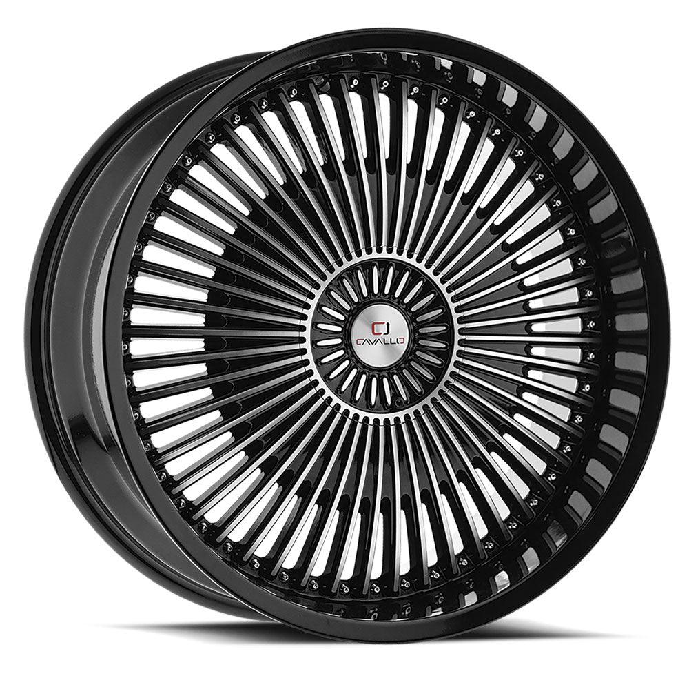 CAVALLO CLV-41 20X8.5 35 5X114.3/5X120 GLOSS BLACK & MACHINED