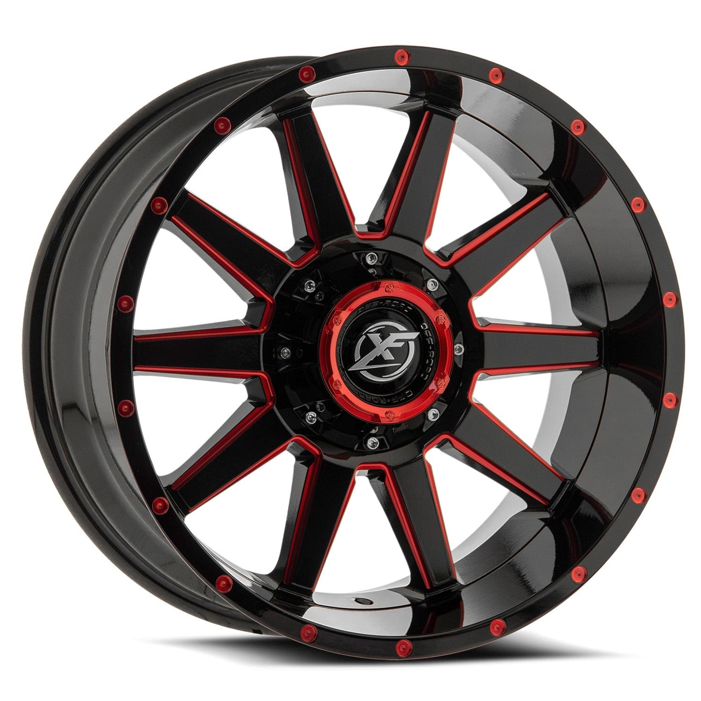 XF Off-Road XF-219 18x9 0 5x127/5x139.7 Gloss Black & Red Milled XF-219189051271397+0GBRM