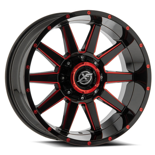 XF Off-Road XF-219 18x9 0 5x127/5x139.7 Gloss Black & Red Milled XF-219189051271397+0GBRM