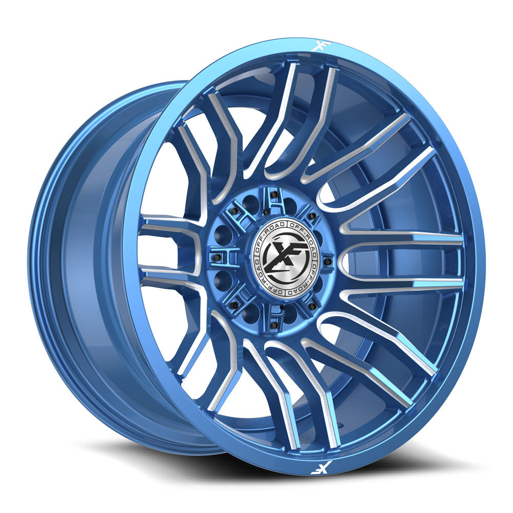 XF Off-Road XF-232 22x12 -44 8x165.1/8x170 Anodized Blue & Milled XF-232221281651170-44ABM
