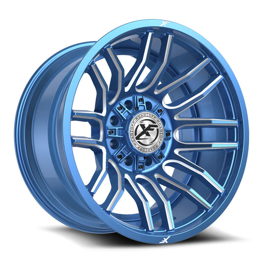 XF Off-Road XF-232 22x12 -44 8x165.1/8x170 Anodized Blue & Milled XF-232221281651170-44ABM