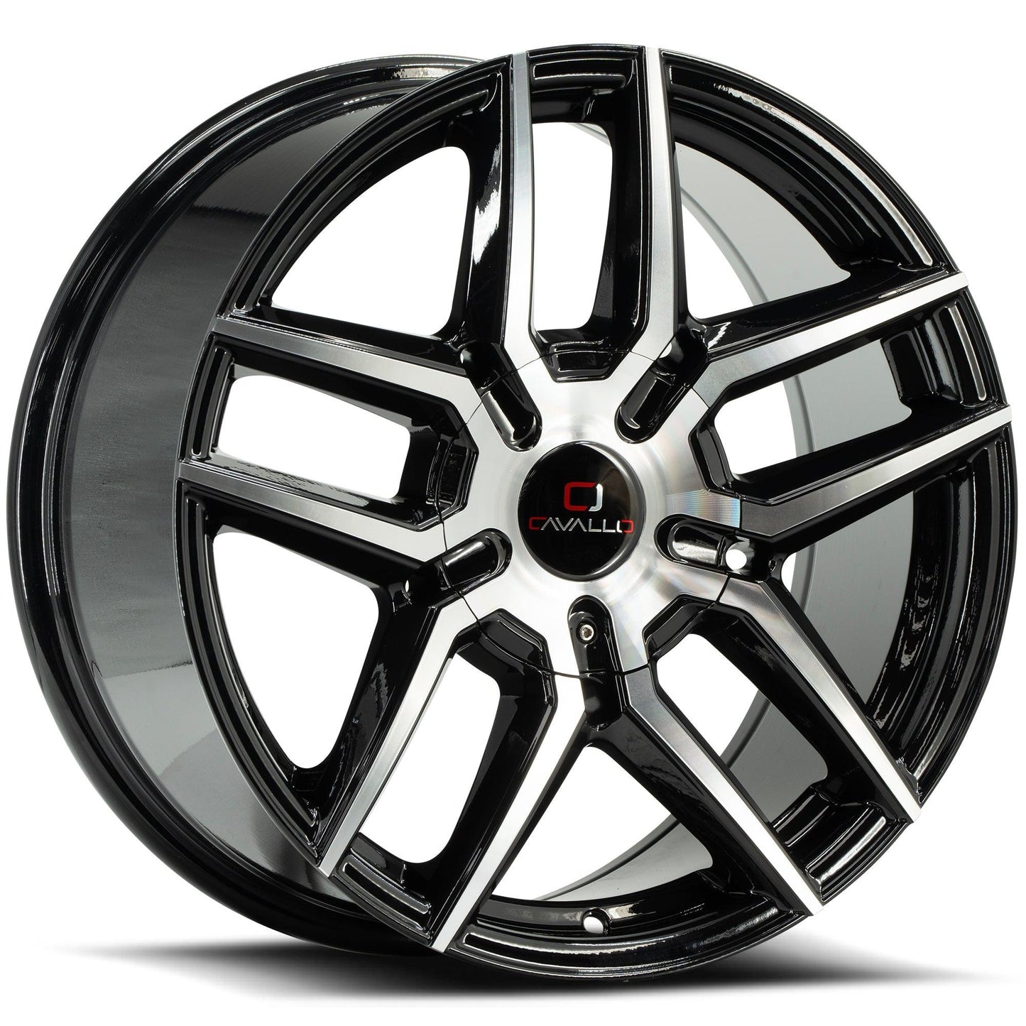 CAVALLO CLV-55 22X8.5 38 5X112/5X114.3 GLOSS BLACK & MACHINED