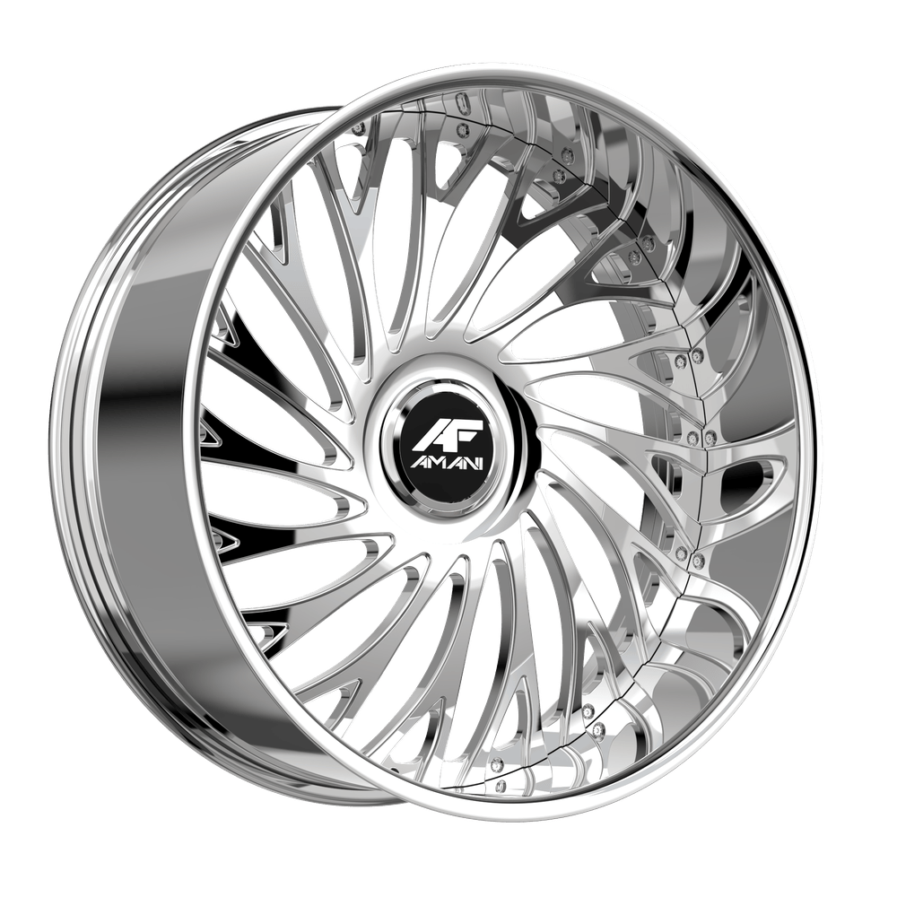 Amani Vamos 22x9 / 10 15 / 20 5x115/5x120 Brush Center Chrome Lip VAM229103539FRBCX