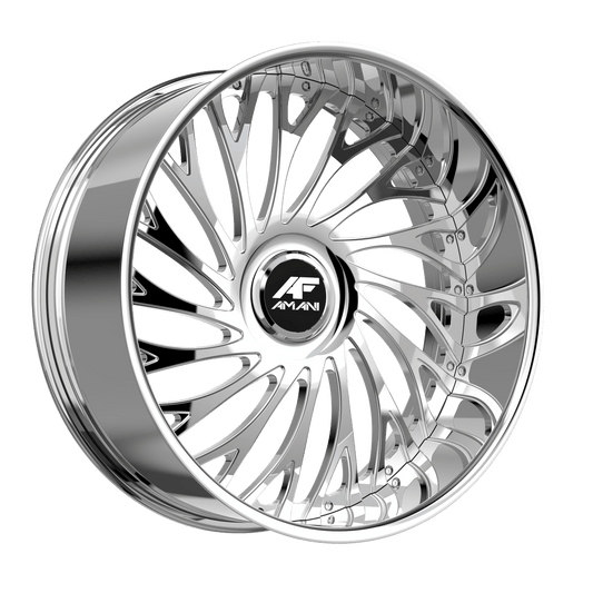Amani Vamos 22x9 / 10 15 / 20 5x115/5x120 Brush Center Chrome Lip VAM229103539FRBCX