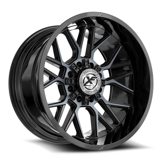 XF Off-Road XF-235 22x12 -44 8x165.1/8x170 Gloss Black & Machined Titanium Double Dark Tint XF-235221281651170-44BMTDT